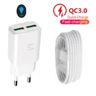 Адаптер для зарядного устройства Samsung 9 в 1,67 а с 2 USB-портами, адаптер с адаптацией для зарядки, микро-кабель типа C для Galaxy M32, A22, A12, A02, A10, A7, S8, S6 Edge