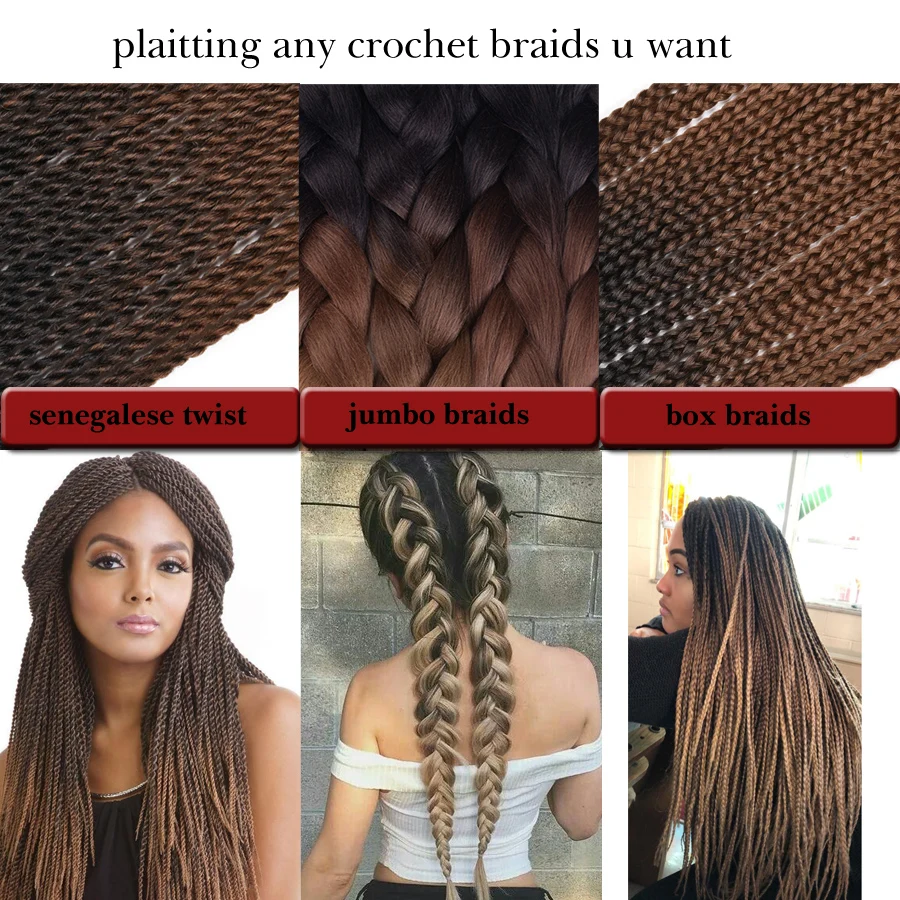 

TOMO 26" Pre Stretched Ombre Braiding Hair Ez Braid Crochet Hair Synthetic Jumbo Braids Hair Extensions 90g