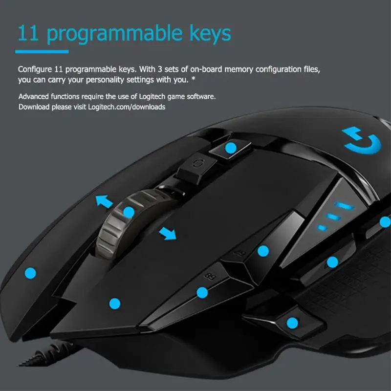 Проводная игровая мышь Logitech G502 LIGHTSPEED с сенсором HERO 16K совместимая PowerPlay