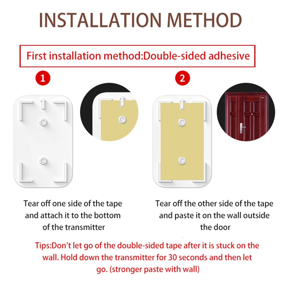 CACAZI Интеллектуальный беспроводной водонепроницаемый дверной звонок 2 кнопки 1