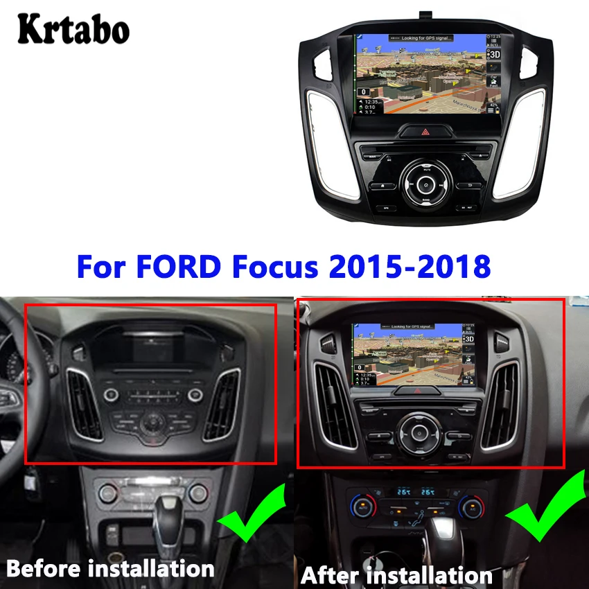 Для FORD Focus 2015 2016 2017 2018 автомобильный Радио Android мультимедийный плеер сенсорный