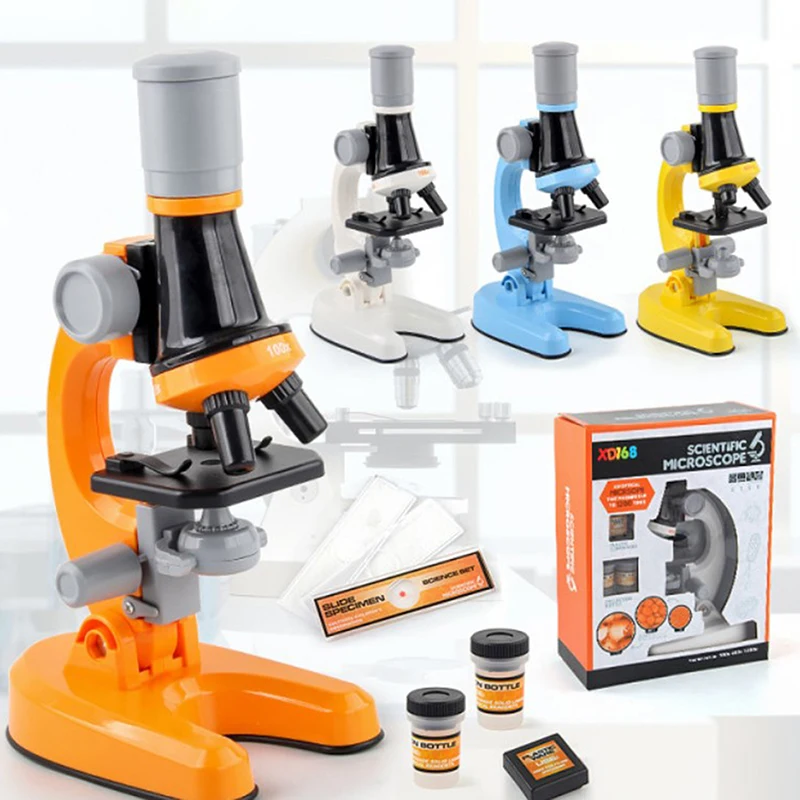 

Microscope Kit Lab LED 100X-400X-1200X Home School Science Educational Toy Gift Refined Biological Microscope For Kids Child