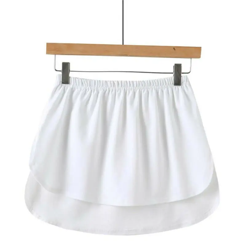 

Women Elastic Mini Skirt Fake False Shirt Tail Blouse Hem Detachable Underskirt