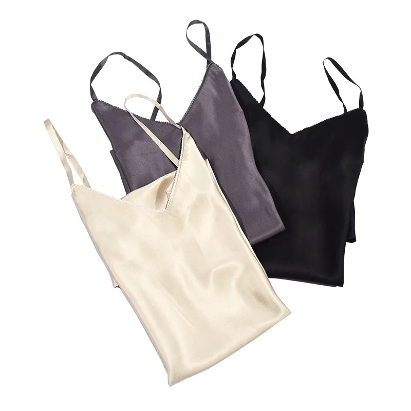 

100 Strap Silk Nightdress for Women Summer Simple Elegant Mulberry Silk Solid Color Sexy Large Size Pajamas Silk Home Wear