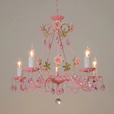 Свадебная железная люстра с розовыми розами садовый светильник для ресторана
