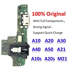 10 шт. 100% оригинальное зарядное устройство USB док-порт разъем гибкий кабель для Samsung A10 A10S A20 A20S A21 A30 A40 A50 M21