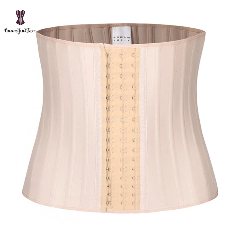 Черный кремовый с 3 крючками и петлями 25 стальной латексный тренажер для талии