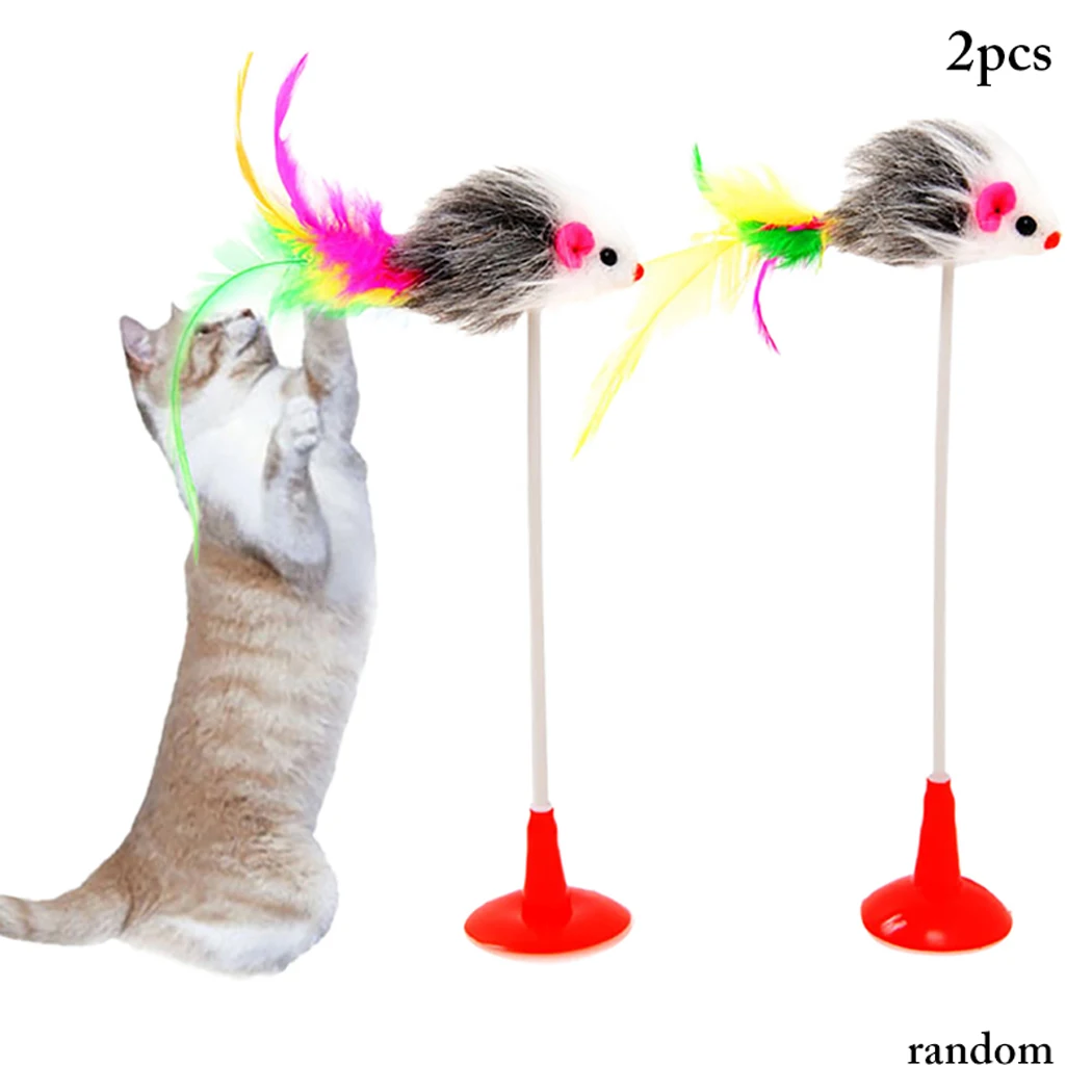 2 шт. кошка игрушка пластиковые кошачьи игрушки перо забавные кошки мышки Форма