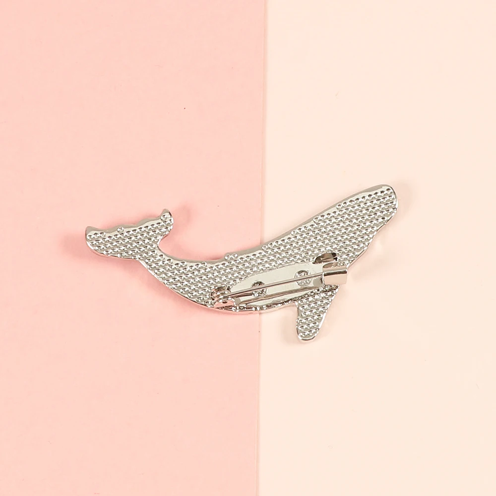 Эмалированная брошь в виде мультяшного Кита чисто синяя морская животного милая