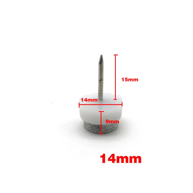 white 14mm KK& FING 30 шт стул стол мебель ноги дно ноги скользит противоскользящая плитка пластиковый коврик пол ногтей деревянный пол протектор ногтей - Цвет: white 14mm