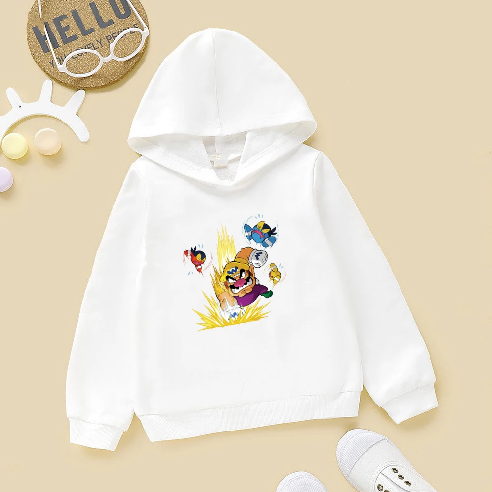 

Children's Clothing Angry Super Mario Cartoon Printed Cotton Sweatshirt With Hood Street Hip Hop Style Kids Girls/Boy Hoodies