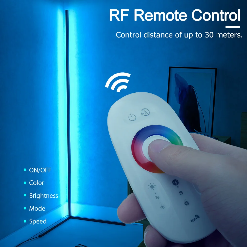 Угловая напольная лампа RGB с цветным световым эффектом 68 динамических режимов