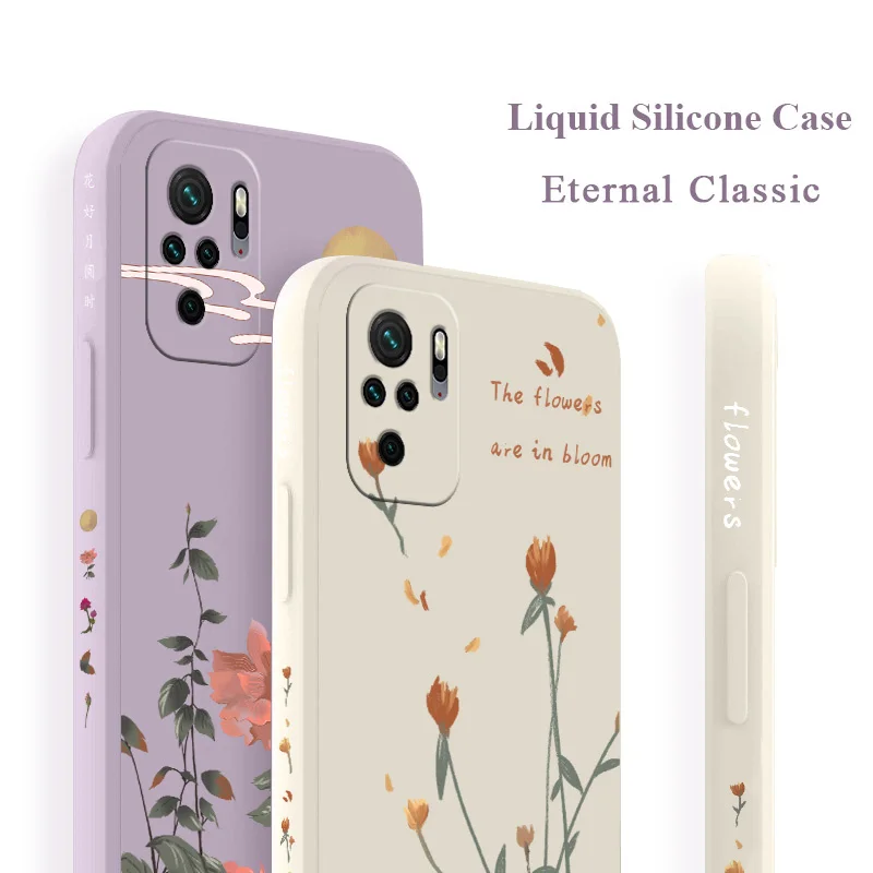 The Rose Silicone Case For Xiaomi Redmi Note 10 10S 9T 9 8 7 Pro MAX Redmi 10 9 9A 9T K40 K30 K20 Pro Soft Phone Back Cover