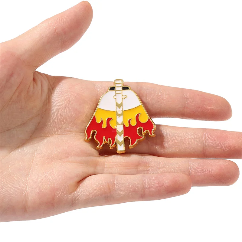 Мужская крутая личность Demon Slayer брошь &quotФакел&quot аксессуары куртка рюкзак значок