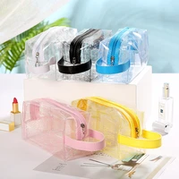 letter print waterproof pvc clear transparent makeup bag wash toiletry zipper pouch cosmetic bags beauty case travel organizer