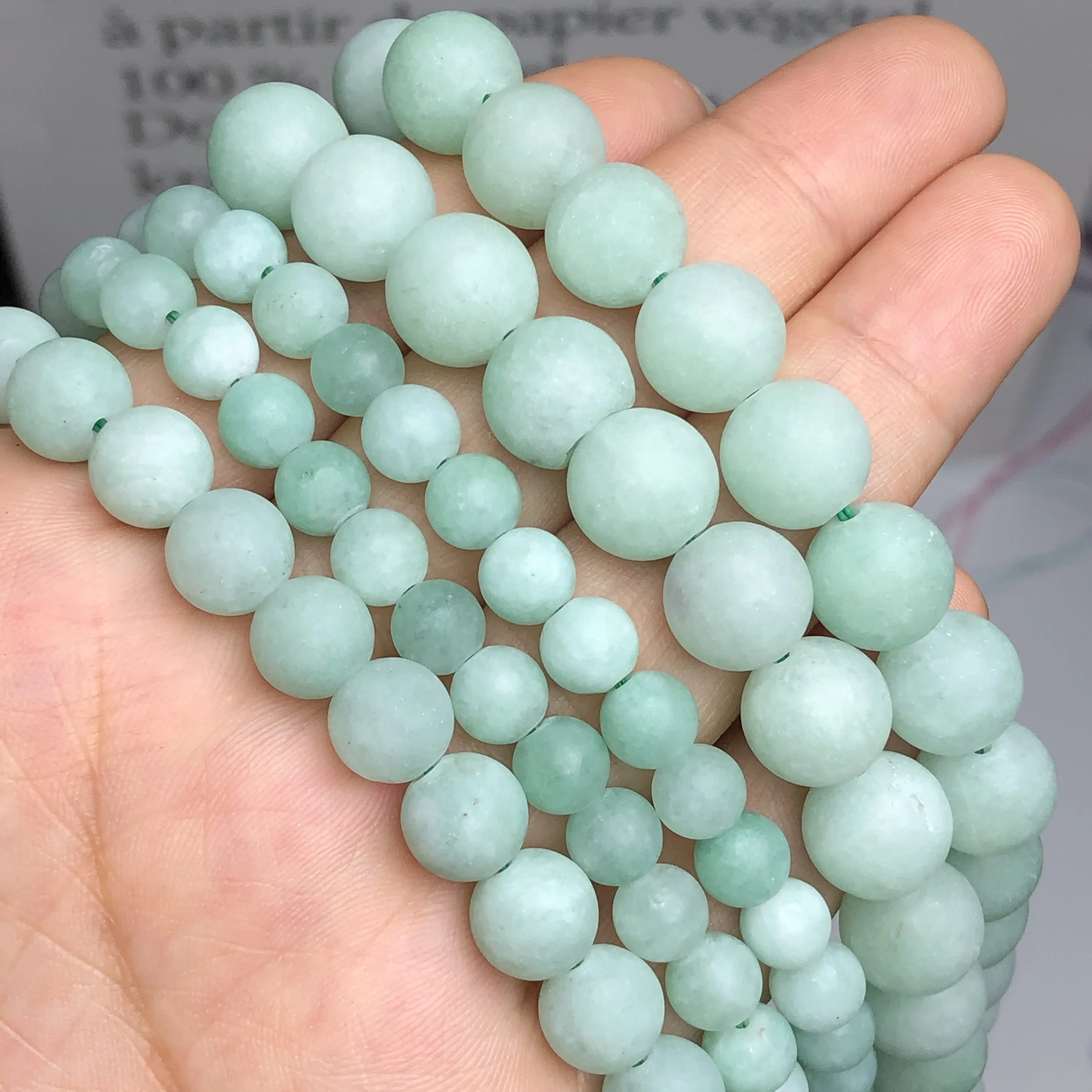 Натуральные матовые Бусины Из бирманского нефрита полированные круглые бусины