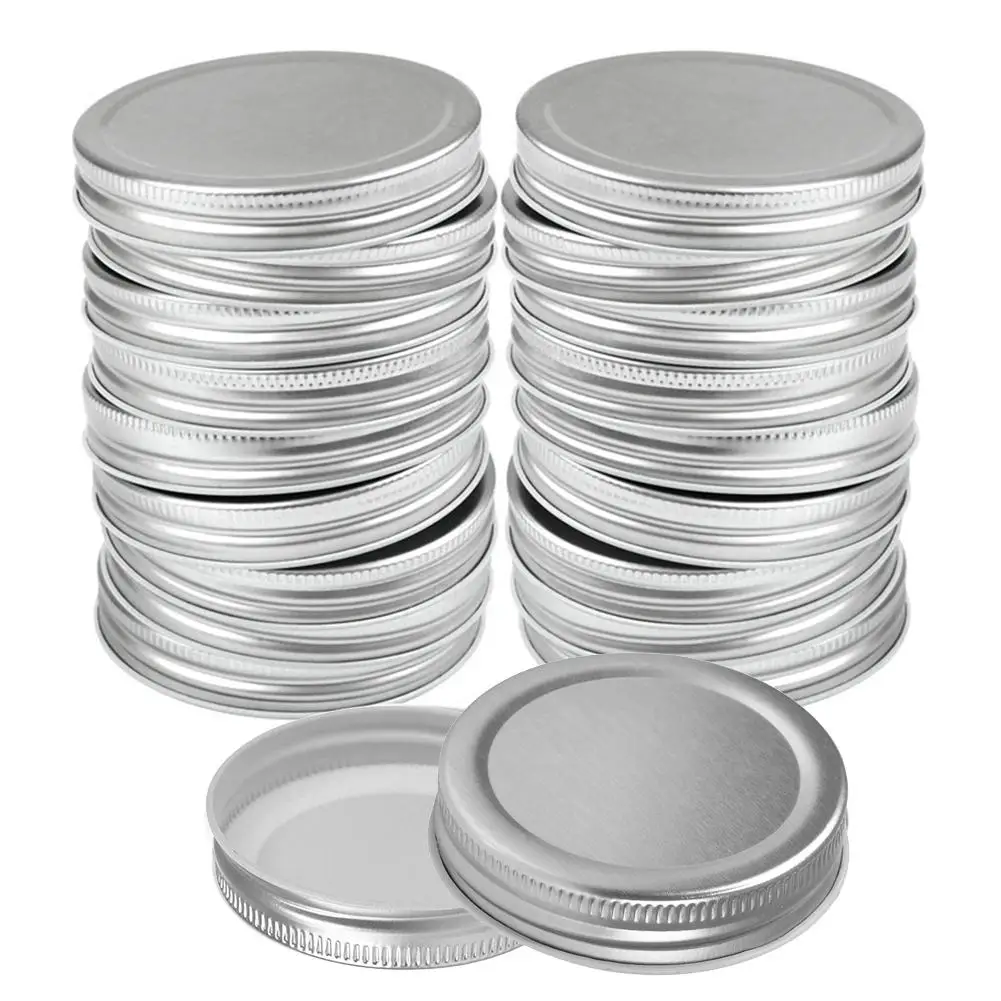 

12pcs Tinplate Mason Jar Lids Reusable 70/86MM Regular Wide Mouth Leak-Proof Seal Silver Mason Canning Cover Kitchen Supplies