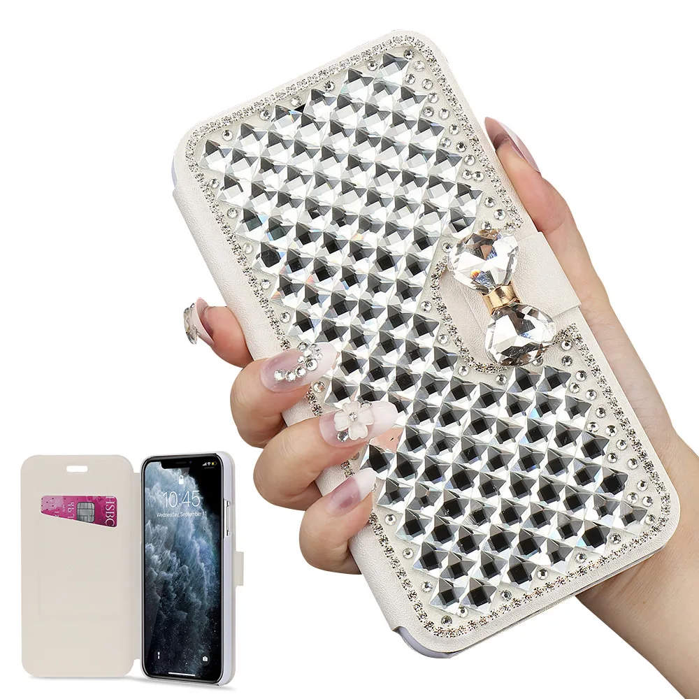 Роскошный блестящий кожаный чехол для IPhone 11 Pro Max X Xr Xs 7 8 6 S 5 5s SE2020 12 Mini Flip Wallet Card Holder
