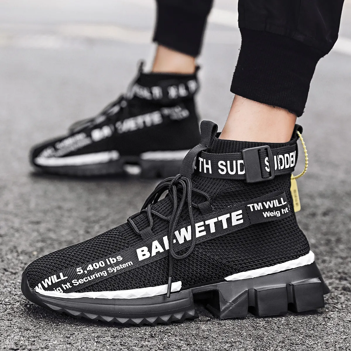 

2021 New Spring And Summer Men's Shoes High Top Socks Shoes Men's Casual Shoes Breathable Sports Casual Trendy Shoes