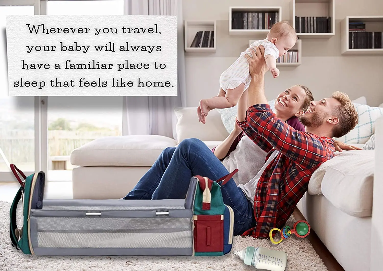 

Mommy Bag Foldable Baby Bed Crib Diaper Bag for Mom Organizer Protable Travel baby diaper Changing Station USB Charging Port