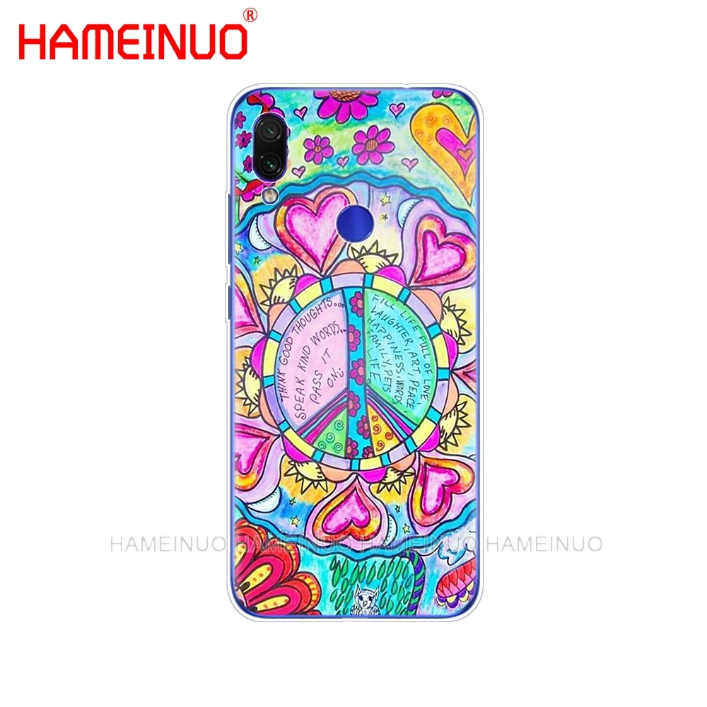 Силиконовый чехол для xiaomi mi 9 SE 9t PRO CC9 A3 Lite redmi NOET 7 7S 7A go k20 y3 Hippie Psychedelic Art Peace |