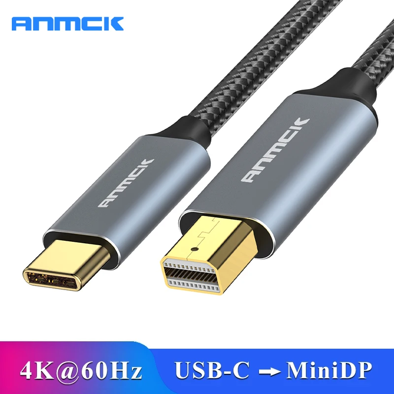 Cable USB tipo C 3,1 a Mini DisplayPort DP 4K, adaptador de puerto de pantalla para Xiaomi Notebook Air Pro Macbook Samsung S8 S9 Dell XPS13