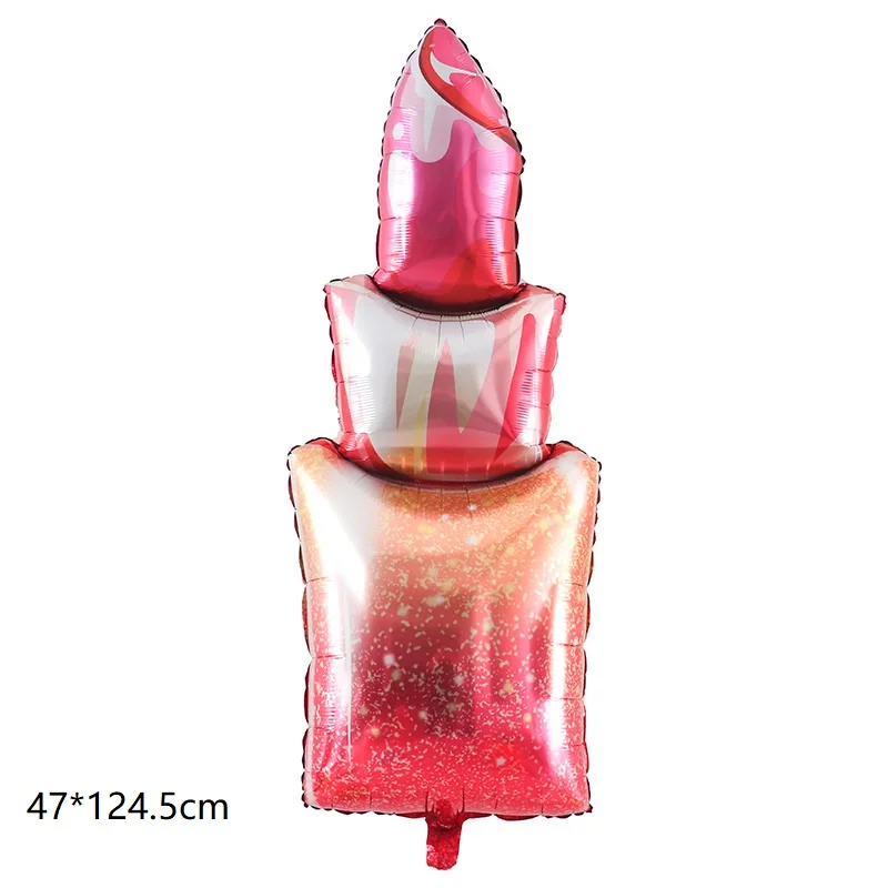 New Girl Makeup Theme Party 27Pcs/Set Banner Sequined Balloon Cake Topper Honeycomb Lipstick Red Lips Desktop Decoration Grow Up | Дом и сад