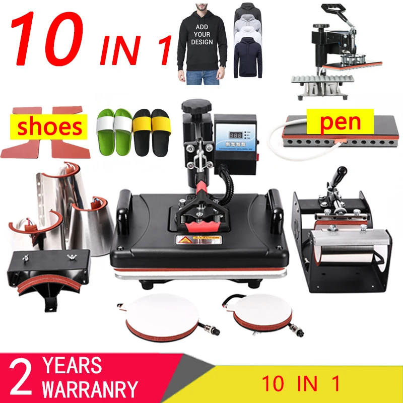 10 в 1 комбинированный термопресс машина сублимационная для передачи тепла