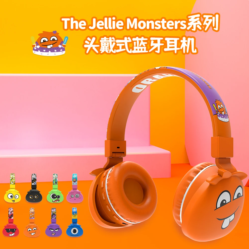 Милые Монстры дети гарнитура Bluetooth 5 0 поддержка SD карты аудио кабель наушники для