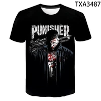 summer fashion punisher skull t shirt men 3d printed t shirt mens and womens top casual o neck short sleeve cool kids clothing