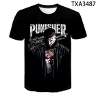 Летняя модная футболка с черепом Карателя, Мужская футболка с 3d принтом, мужской и женский топ, Повседневная крутая детская одежда с круглым вырезом и коротким рукавом