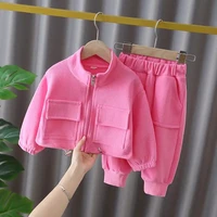 girls suit spring and autumn new baby girl casual jacket pants 2 piece set of childrens clothes suit 0 2 4 6 y