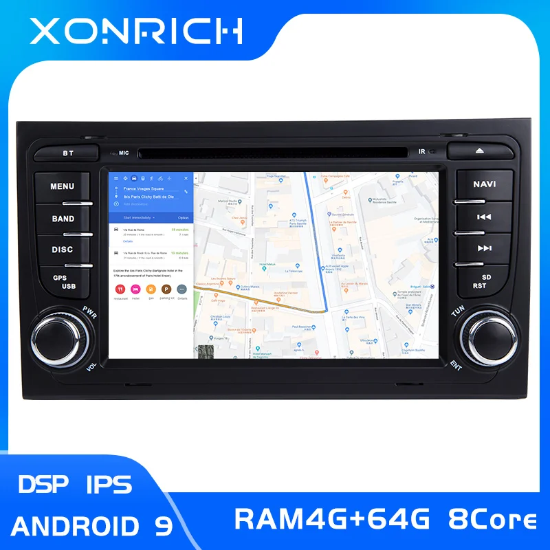 " ips DSP 2 din Android 9 gps Авторадио Мультимедиа для Audi A4 B8 B6 B7 S4 B7 B6 RS4 B7 SEAT Exeo Навигация dvd плеер 4G 64G