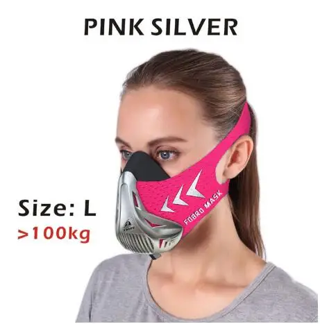 Pink Silver L FDBRO Спортивная маска, тренировочная Спортивная маска 3,0 маска для бега для фитнеса, тренажерного зала, тренировки, сопротивление поднятию, кардио, выносливость, дыхание - Цвет: Pink Silver L