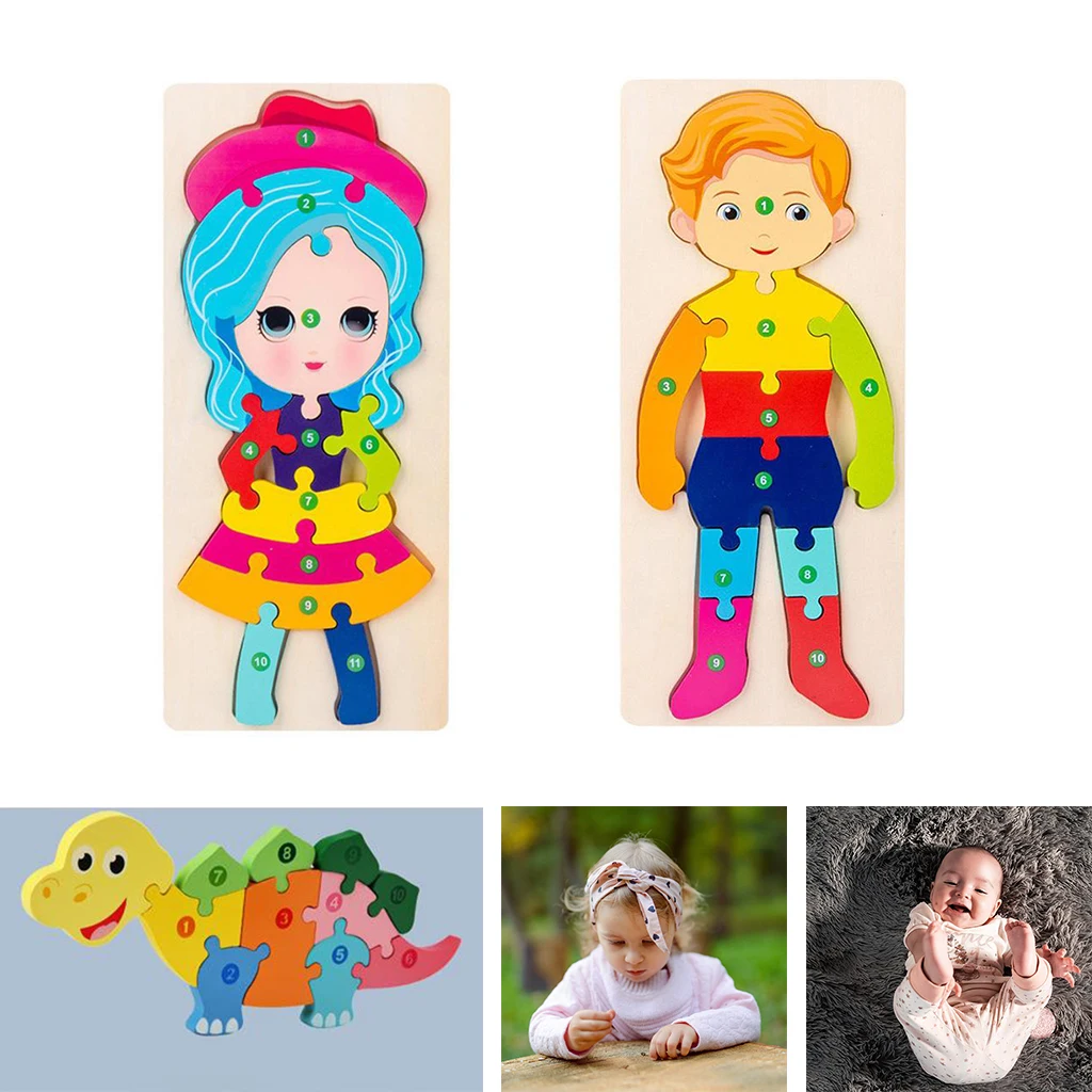 

Wooden 3D Puzzles Jigsaw Board Kids Early Educational Teaching Learning Toy