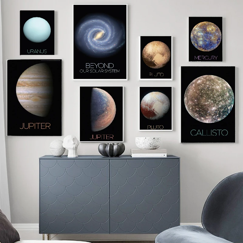 

Nordic Education Planet Mars Pluto Art Earth Sun Venus Canvas Painting Posters And Prints Wall Pictures For Living Room Decor