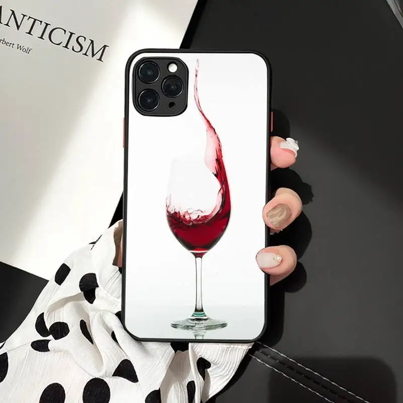 

2020 Red wine Phone Case For iphone 12 11 7 8 plus mini x xs xr pro max matte transparent cover