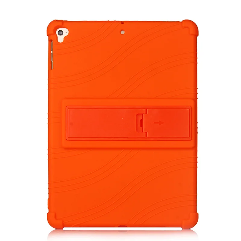 Оранжевый Для IPad 9,7 Чехол для IPad Air 2 Air 1 Чехол IPad 5 6 5th 6th поколения принципиально мягкий силиконовый+ PC подставка для Coque - Цвет: Оранжевый