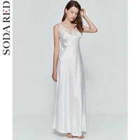 sexy women nightgown long night dress artificial silk stain deep v sleepwear female dressing gown nightie nightwear