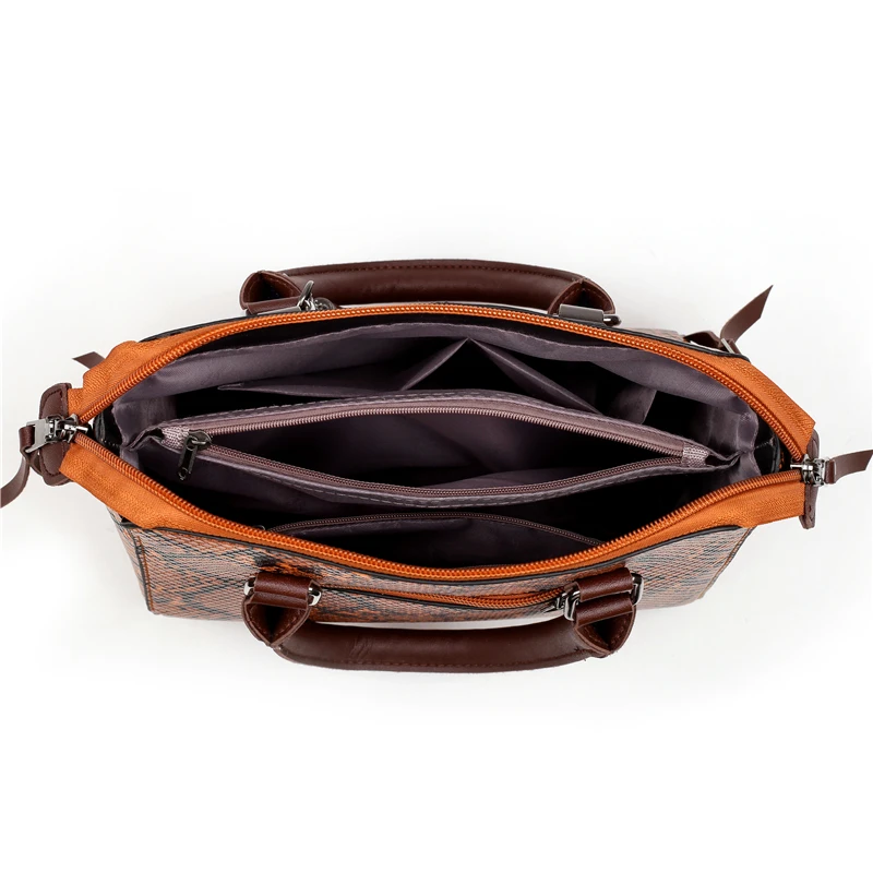 

Brand Women's Bags 2020 New High Quality Snake Print 4-Piece Handbag Luxury Designer Lady Large Capacity Shoulder Messenger Bag