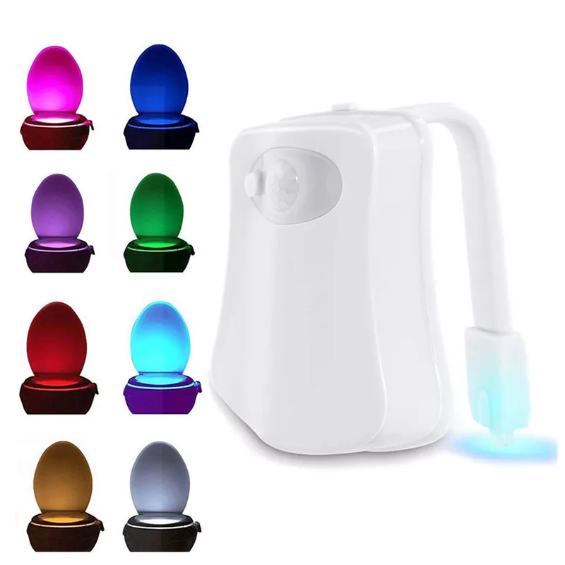 

Wc Light Toilet Light Smart Bathroom Toilet Night Light LED Body Motion Activated on/Off Seat Sensor Lamp 8 Color PIR Luces Led