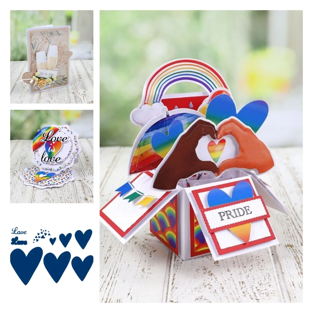 

Big and Small Love Cutting Dies and Stamps Scrapbook Diary Decoration Stencil Embossing Template DIY Greeting Card Albums New