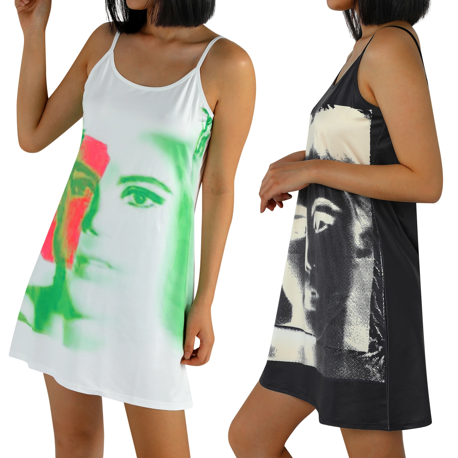 

Женское летнее платье Y2K, без рукавов, с U-образным вырезом, на тонких бретелях