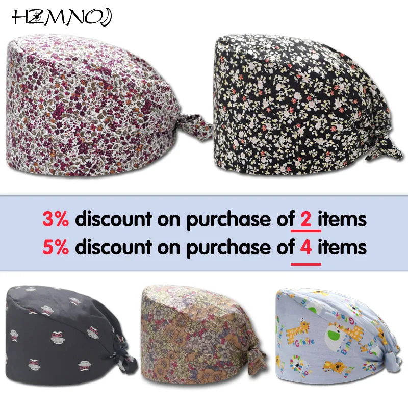 

Новая модная дышащая хлопковая шапочка для хирургической медсестры