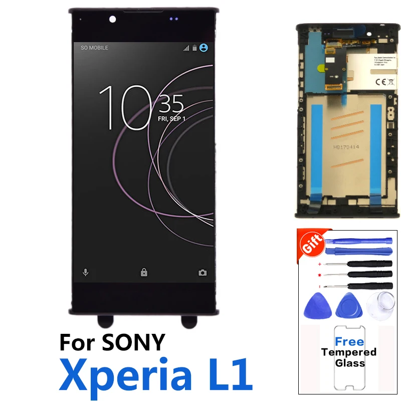 Оригинальный ЖК дисплей для Sony Xperia L1 G3311 G3312 G3313 5 дюймовый сенсорный экран