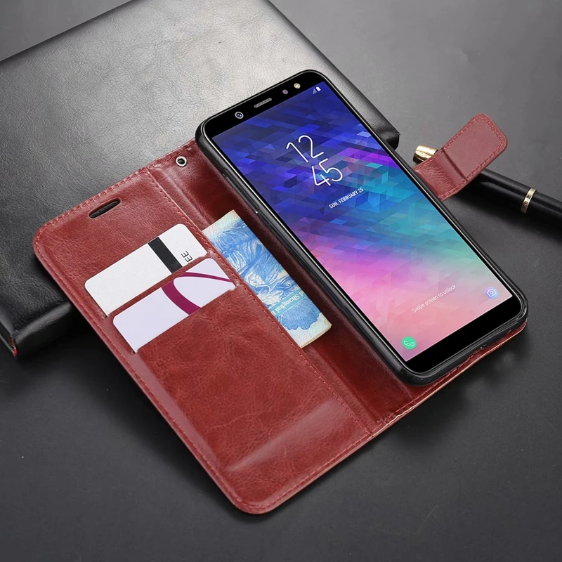 Кожаный чехол-кошелек для Samsung Galaxy M20 M10 M30 A6 A7 A8 Plus 2018 A6Plus A3 A5 2016 2017 A520 A510 Флип