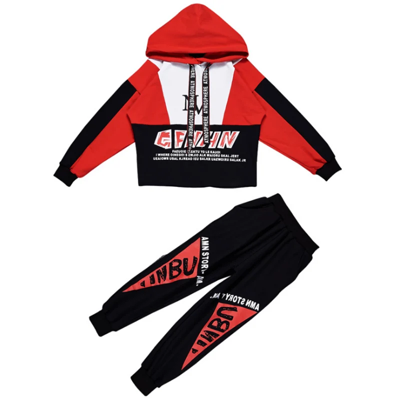 8 Fall Hip Hop Costume Children's Clothing Set Outfit Boys Long Sleeve Sports Suit Kids Hoodies+ Pants 2 Pcs Set Tracksuit - Цвет: 8