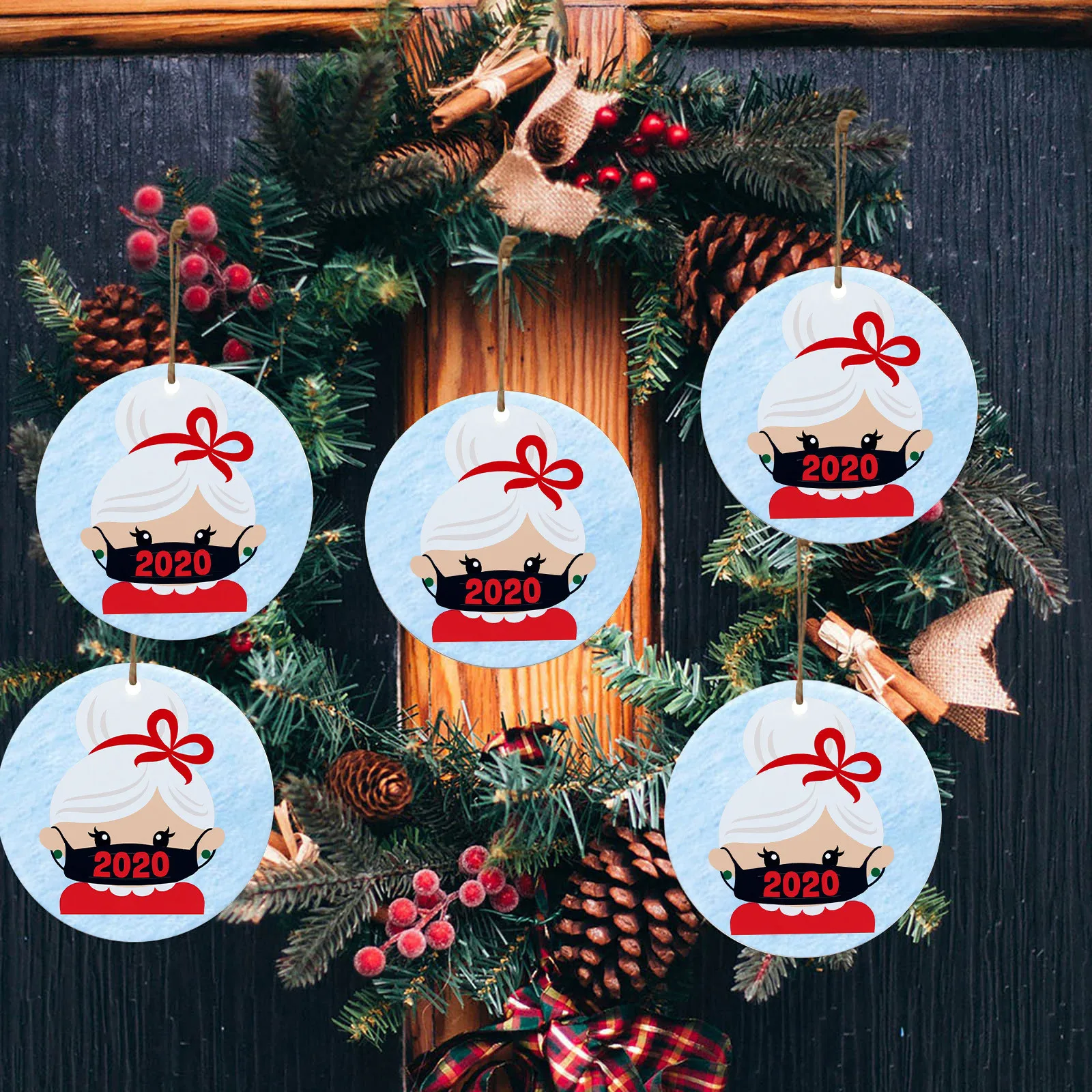 

2022 Рождественская фотосессия для домашнего дерева, персонализированные подвески «сделай сам» 2022, Карантинное украшение 2022, подвески