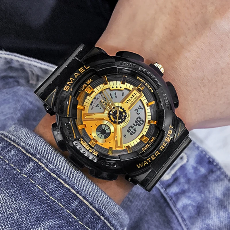 

SMAEL Top Brand Men's Watches Luxury LED Sport Waterproof Military Watch Men Casual Digital Chronograph Clock Relogios Masculino