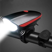 usb rechargeable bike light waterproof with loud horn led cycling headlight with 3 lighting modes 5 sounds bike horn front light